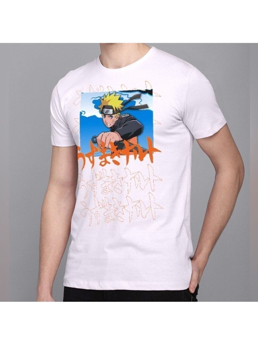 Vintage Naruto T-Shirt Men’s 2XL Short Sleeves White
